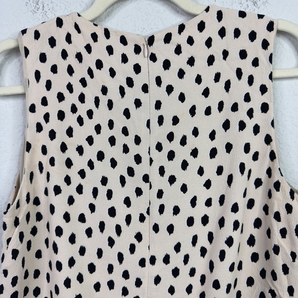Kate Spade Shirt Womens M Black Beige Polka Dot Abstract Preppy Luxury Office - Picture 5 of 7